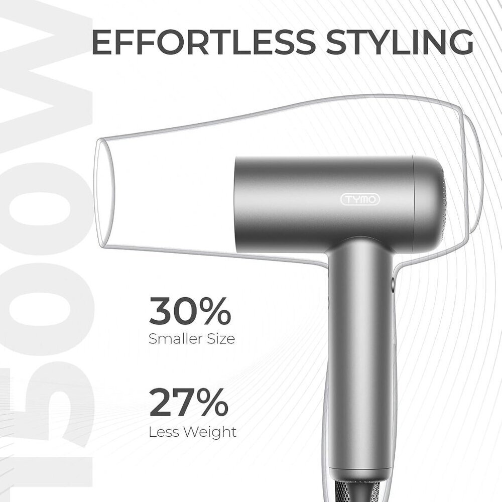 Ionic Hair Dryer Ceramic 1500W Lightweight Travel Fast Drying Noise Reducing - Picture 8 of 8